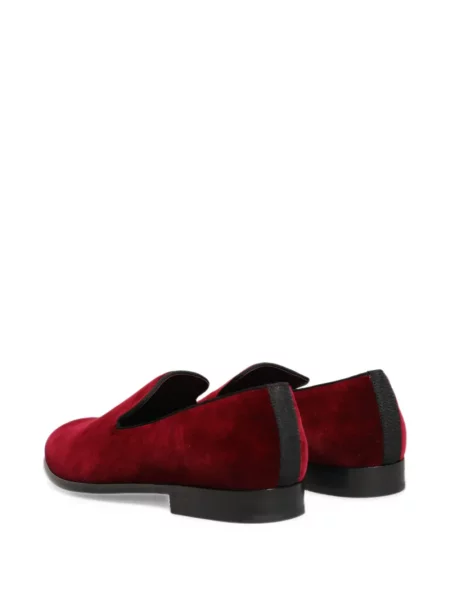 Loaferice Dolce & Gabbana od samta slip-on crvena
