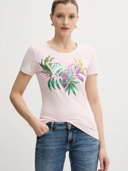 Тениска Guess розово