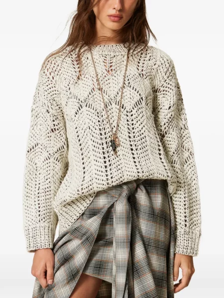 Pulover Twinset cu broderie de lână