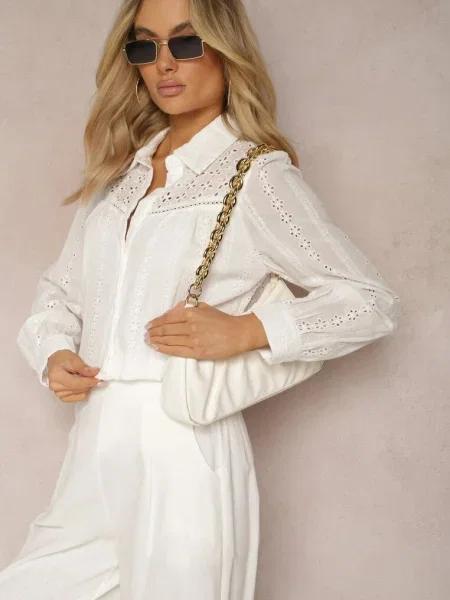 Cămașă din cu Dantelă Namiella albă