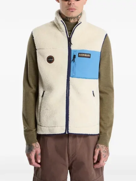 Vestă Napapijri din fleece alb