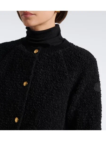 Bouclé cardigan Moncler negru