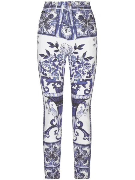 Blugi skinny Dolce & Gabbana cu imagine albastru