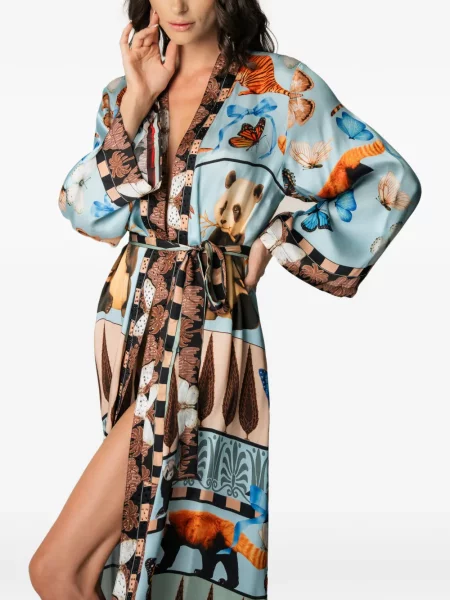 Rochie maxi Miau By Clara Rotescu cu imagine albastru