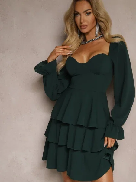 Rochie Semiella închis verde
