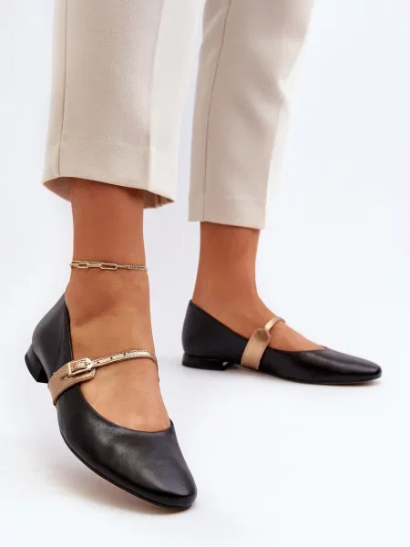 Kožené baleríny Laura Messi černé