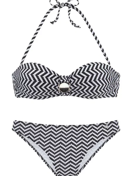 JETTE Bikini črna bela