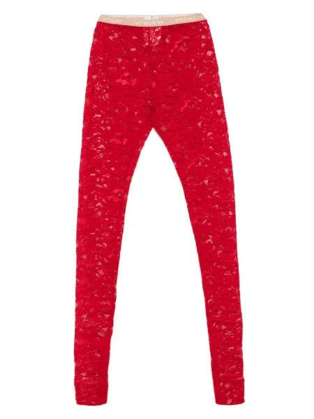 Dresuri Valentino Garavani cu model floral din dantelă roșu