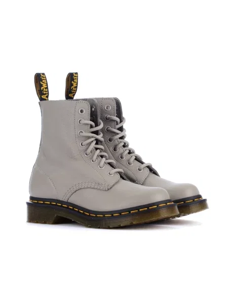 Botki Dr. Martens skórzane szare