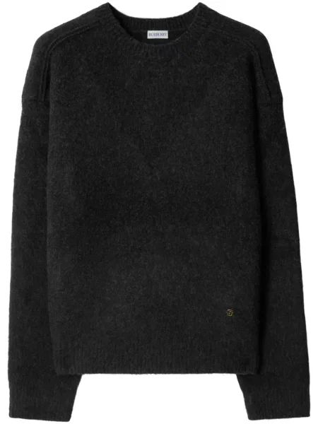 Pulover Burberry cu decolteu rotund gri