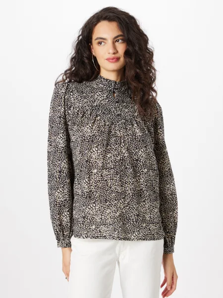 POM Amsterdam Bluză / crem / auriu negru