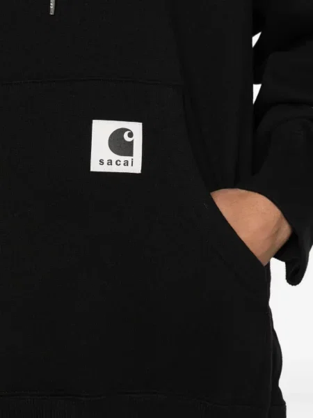 Суичър с качулка Sacai черно