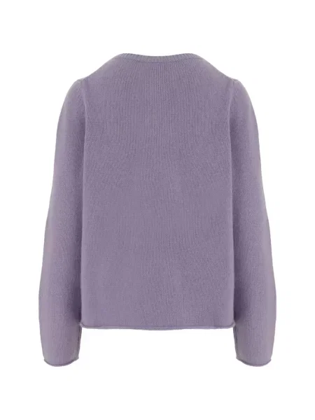 Lung pulover Allude cu decolteu rotund violet