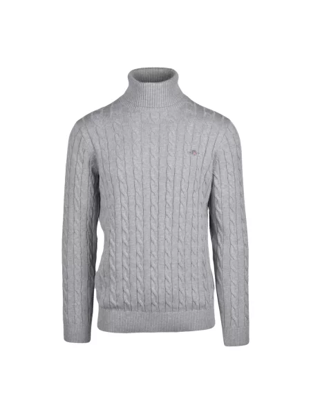Sweter z golfem Gant do golfa szary