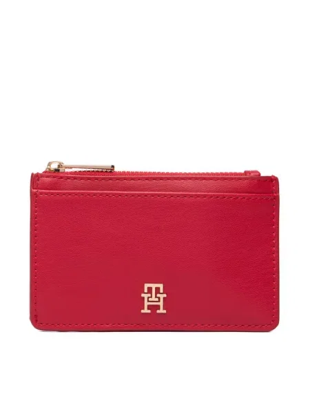 Portfel z karabińczykiem do zawieszenia model ‘ICON LONG CC HOLDER’ Tommy Hilfiger czerwony