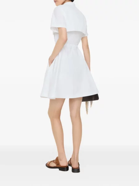 Rochie Burberry din poplin de costum alb