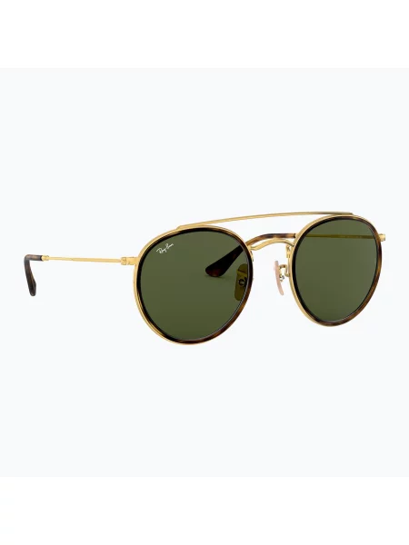 Slnečné okuliare Ray-Ban Round Double Bridge arista gold/green čierna