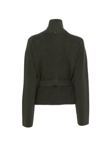 Cu centură cardigan Lorena Antoniazzi tricotate verde