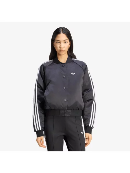 Bomber adidas Satin SST Bomber Jacket Black/ White/ Grey Three L λευκό