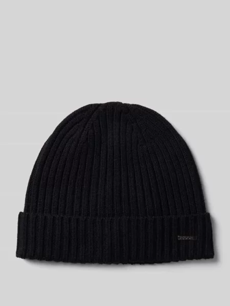 Czapka beanie z detalem z logo model ‘FRANCIS’ czarna