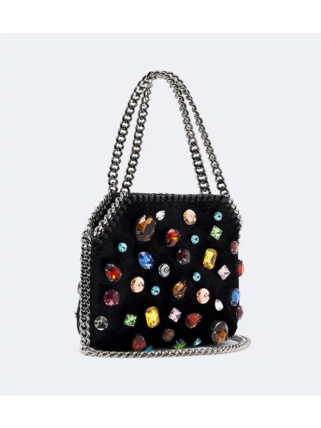 Geantă Stella Mccartney de catifea negru