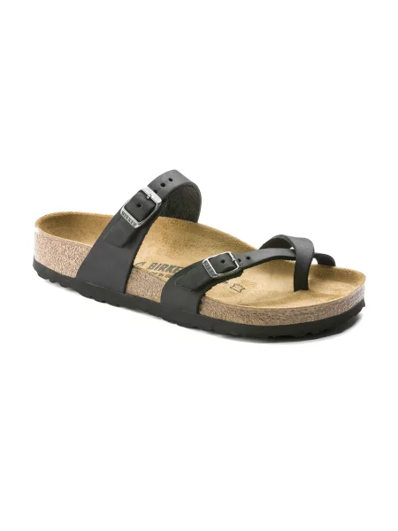 Birkenstock Mayari Oiled Leather Regular Fit Kobiety Sandały Birkenstock Size: czarny