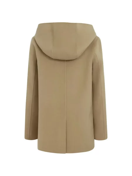 Palton Woolrich de lână cu glugă maro