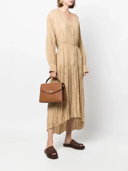 Satchel torba Lauren Ralph Lauren smeđa