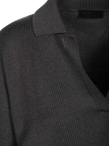 Tricou polo Dondup de lână gri
