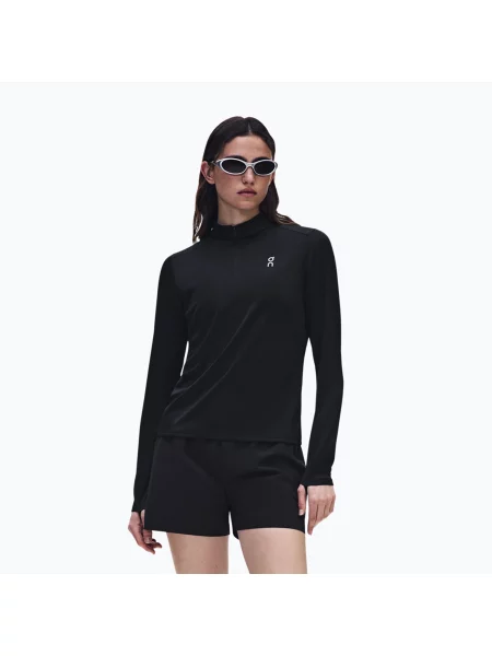 Bluză pentru femei de alergare On Core Zip black negru