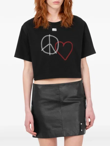 Tricou Love Moschino din jerseu negru