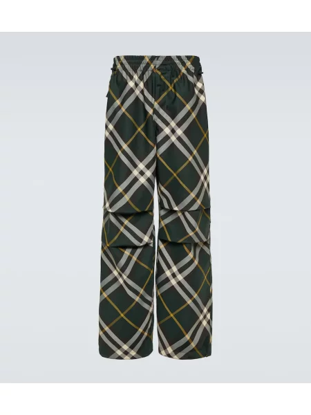 Kariraste hlače Burberry s karirastim vzorcem zelena
