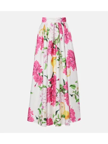 Fusta maxi Leo Lin cu model floral alb