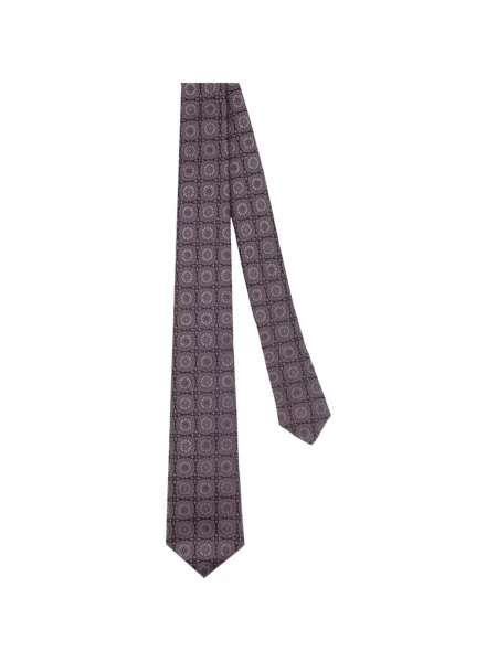 Cravată Kiton cu imprimeu geometric violet