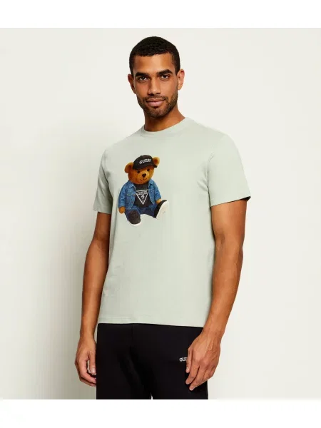 GUESS Tricou Teddy Bear verde