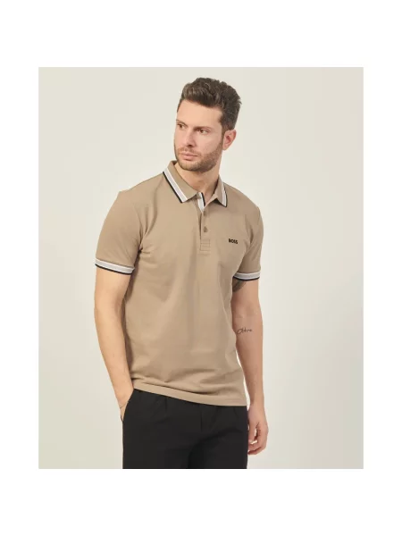 Koszulka polo Boss beżowa