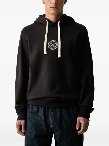 Hanorac cu glugă Armani Exchange cu autograf negru