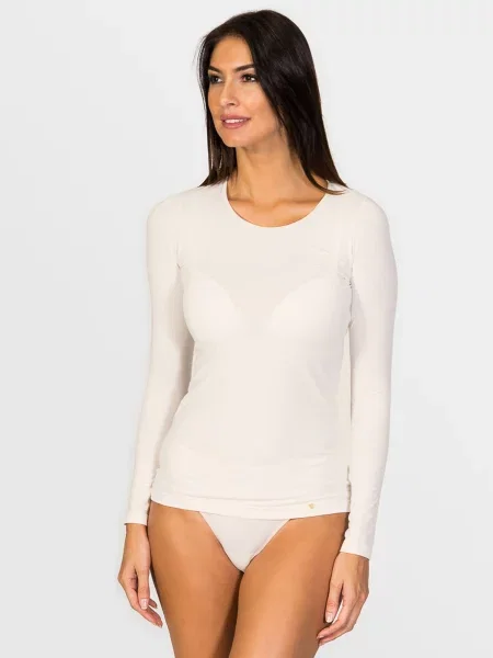 Zd ZERO DEFECTS Maiou Artemisa Long-sleeve Soy fiber natural alb