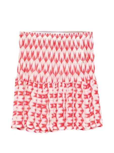 Fusta mini Missoni tricotate cu volane roșu