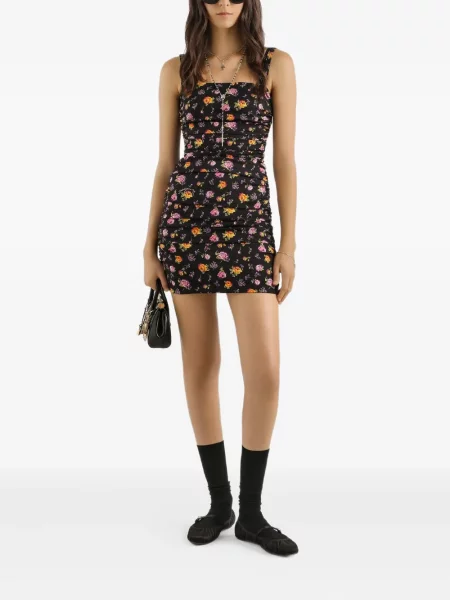 Φλοράλ κοστούμι μίνι φόρεμα Dolce & Gabbana μαύρο