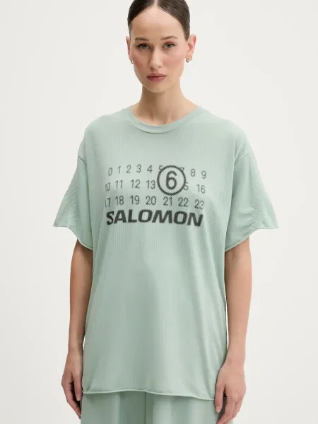 Тениска Maison Margiela x Salomon дамска тюркоазено зелено