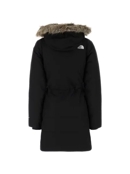Кожена тапицерия парка The North Face с козина черно