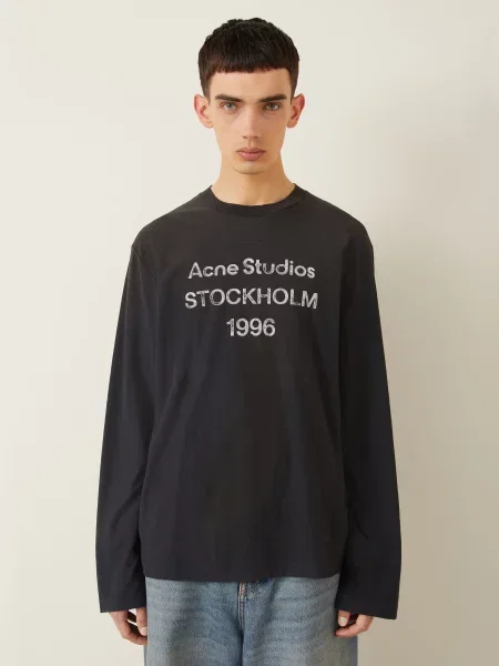 Acne Studios Koszulka Z Długim Rękawem schwarz