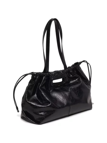 Geantă shopper Maje din piele negru