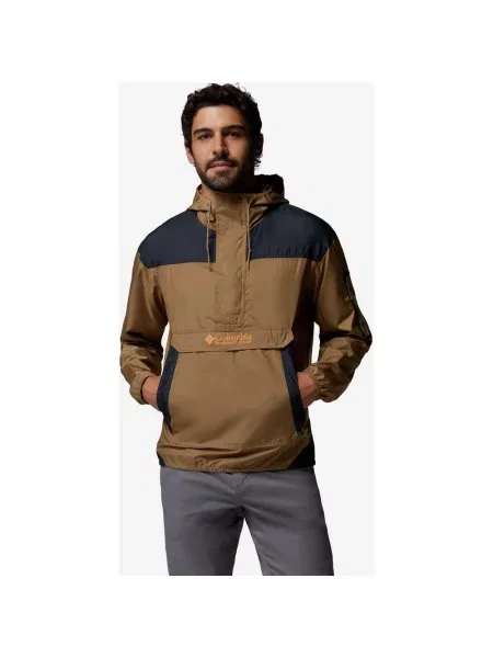 Kurtka z kapturem Columbia Challenger II Windbreaker brązowy S czarny