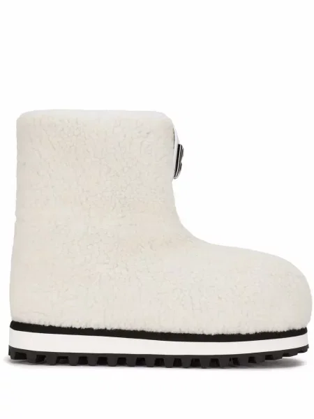 Cizme scurte Dolce & Gabbana cu autograf alb