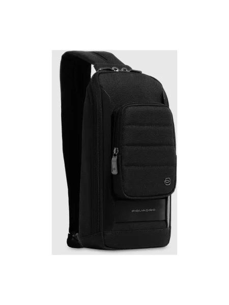 Torba crossbody Piquadro skórzana czarna