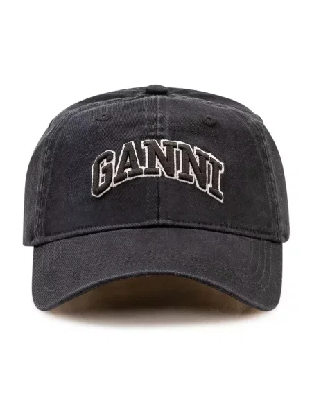Czapka z daszkiem Ganni czarna