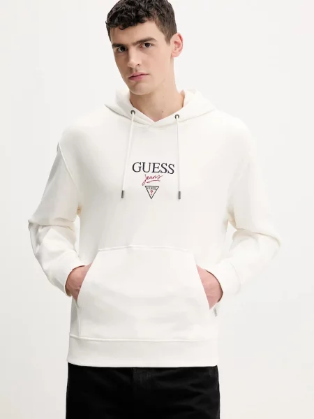 Guess Jeans Bombažen pulover bež