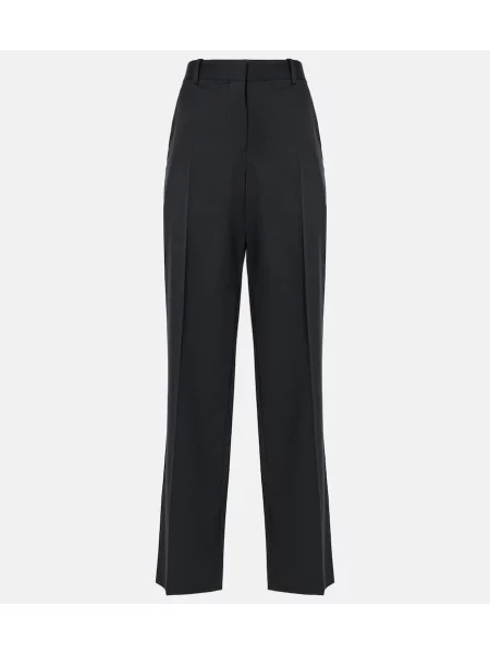 Pantaloni The Row de lână negru